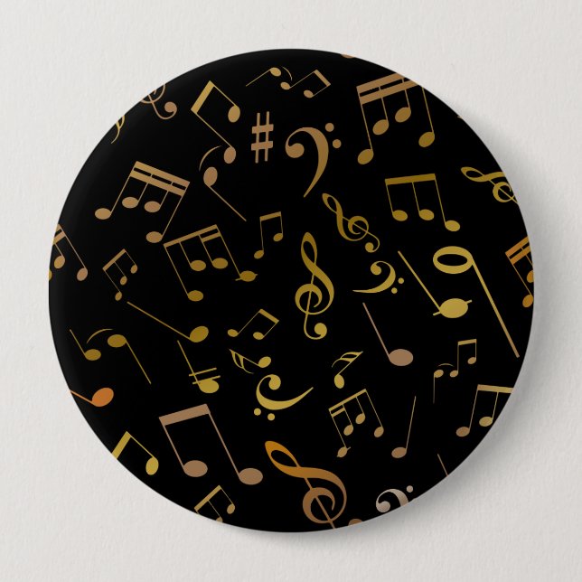 Musical Notes 6 10 Cm Round Badge (Front)