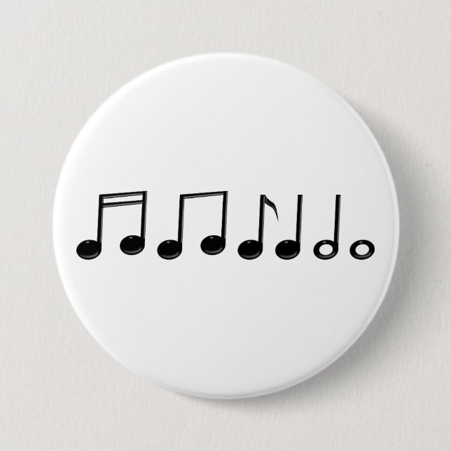 Musical Notes 7.5 Cm Round Badge (Front)