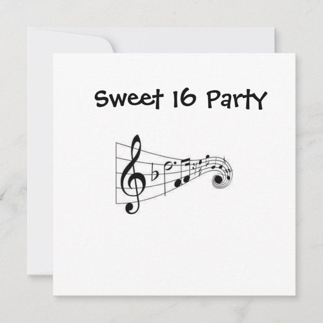 'MUSICAL NOTES' ALL OCCASION PARTY INVITATION (Front)