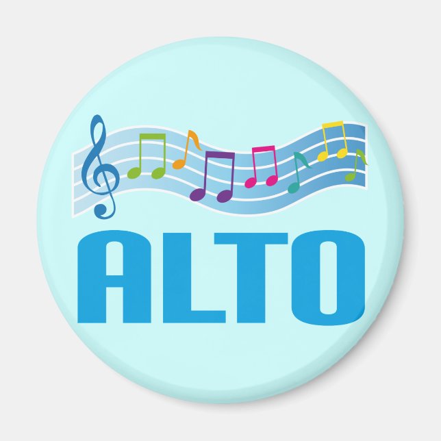 Musical Notes Alto Singer Choir Gift Magnet (Front)