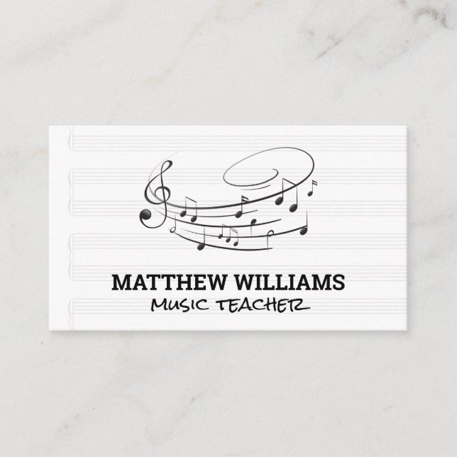  Musical Notes and Music Sheets Business Card (Front)