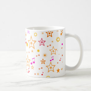 Musical Notes and Stars: Coffee Mug