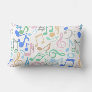 Musical Notes and symbols Pattern pastel.w Lumbar Cushion