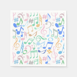 Musical Notes and symbols Pattern pastel.w Napkin