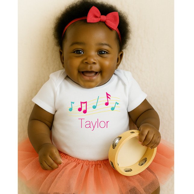 Musical notes baby bodysuit (Creator Uploaded)