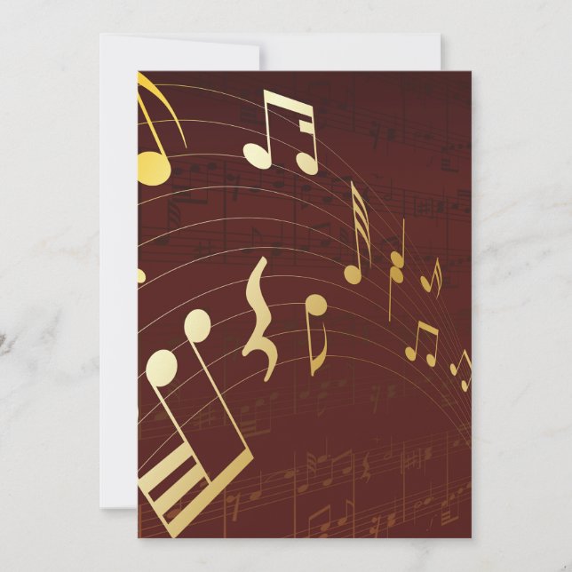 Musical Notes Background Invitation (Front)