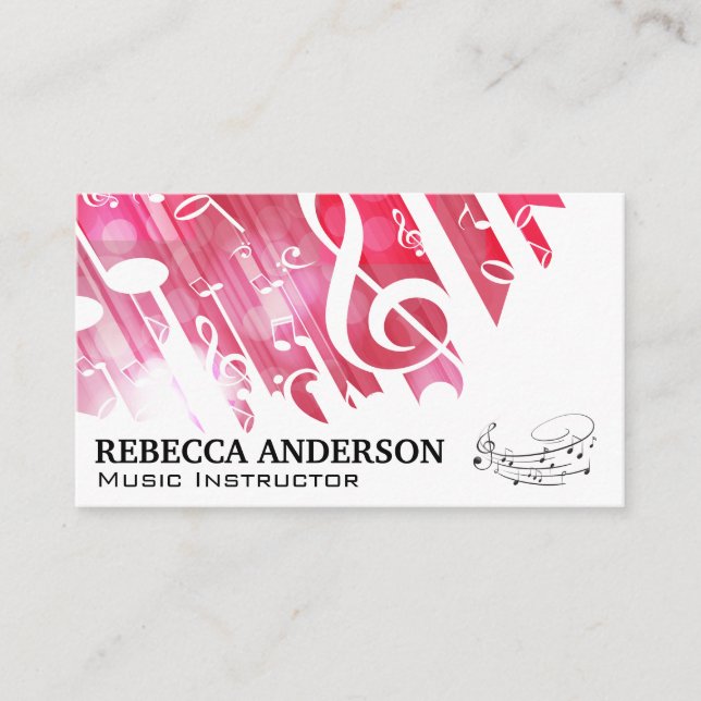 Musical Notes Background | Musician Business Card (Front)