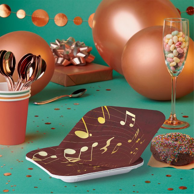 Musical Notes Background Paper Plate (Creator Uploaded)