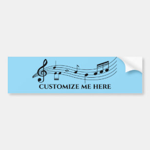 Musical Notes Band or Choir Teacher Custom Music Bumper Sticker