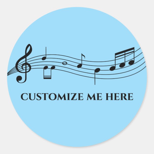 Musical Notes Band or Choir Teacher Custom Music Classic Round Sticker (Front)