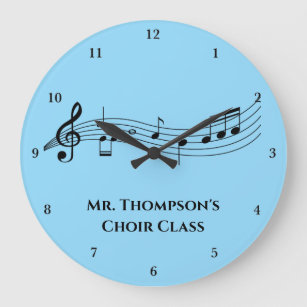 Musical Notes Band Teacher Custom Music Class Large Clock