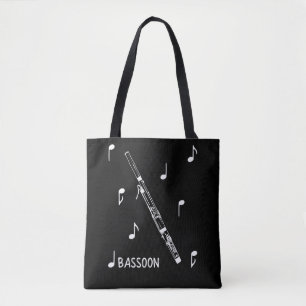 Musical Notes Bassoon Tote Bag