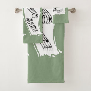 Musical notes bath towel set