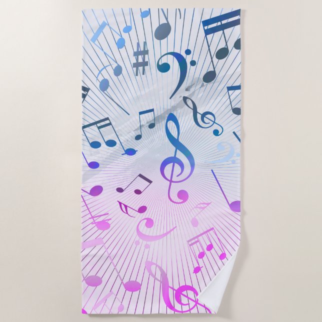 Musical Notes Beach Towel (Front)