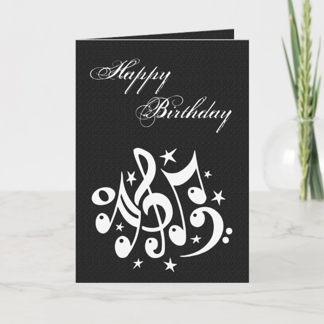 Musical Notes Birthday Card (Front)