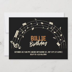 Musical notes birthday invitation