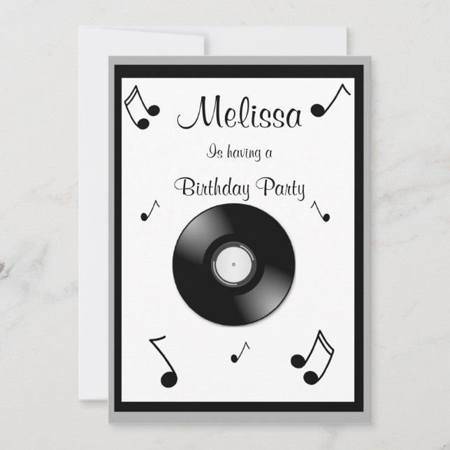 Musical Notes Birthday Invitations (Front)