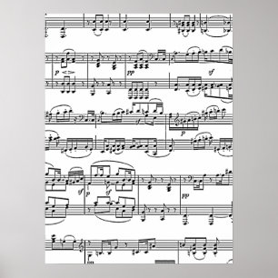 musical notes black and white music poster