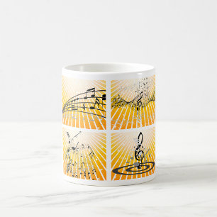 Musical Notes Burst Abstract Coffee Mug