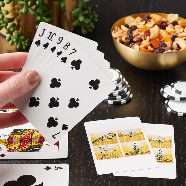 Musical Notes Burst Abstract Playing Cards (Creator Uploaded)