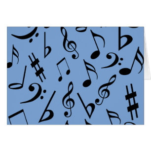 Musical Notes Card - Blue