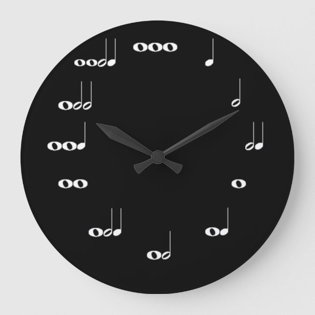 Musical Notes Clock Black (Front)