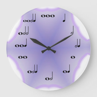 Musical Notes Clock on Lavender background