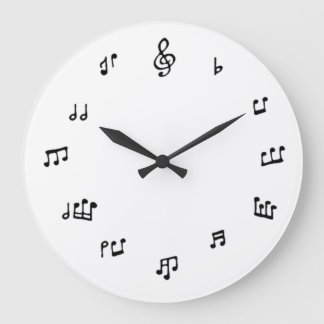 Musical Notes Clock on White background
