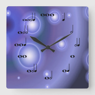 Musical Notes Clock with purple
