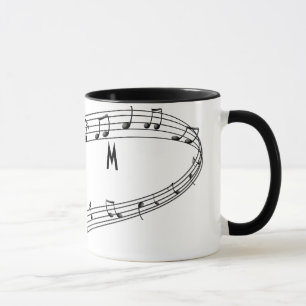 Musical Notes Coffee Mug with Monogram