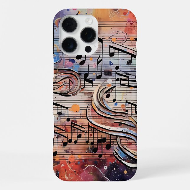 Musical notes Colourful iPhone Case (Back)