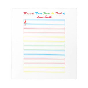 Musical Notes Colourful Lined