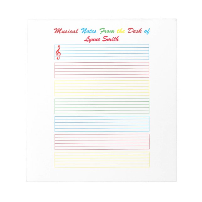 Musical Notes Colourful Lined (Front)