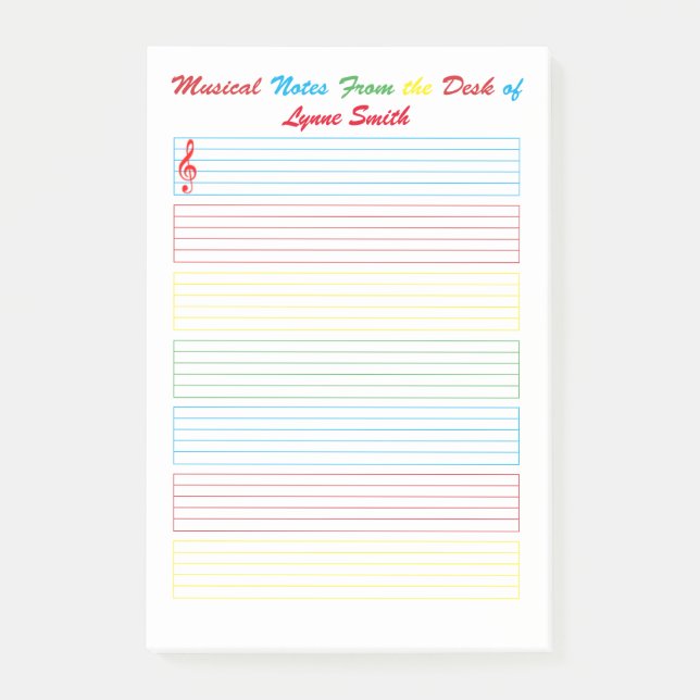 Musical Notes Colourful Lined (Front)