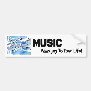 Musical Notes Come to Life Music Adds Joy to Life Bumper Sticker