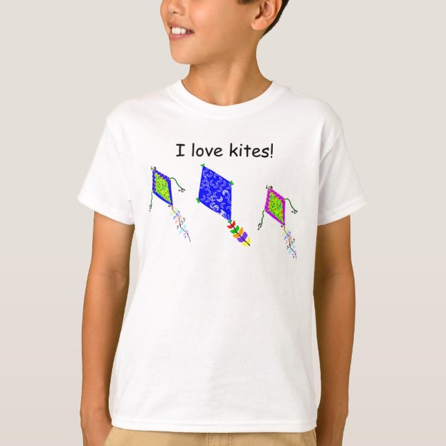 Musical Notes Crescent Moons Kids Kite T-Shirt (Front)