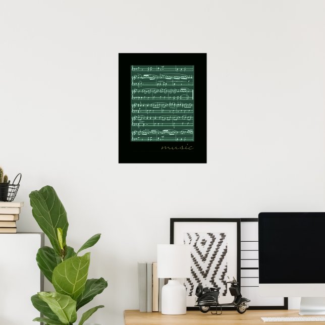 musical notes decorative walls poster (Home Office)
