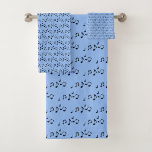 Musical Notes Design Bath Towel Set