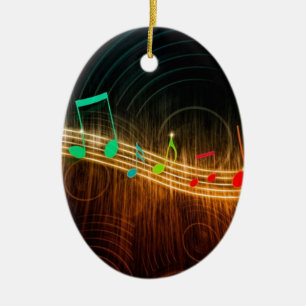 Musical Notes Design Ceramic Tree Decoration