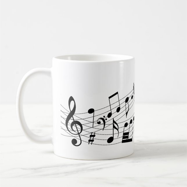 Musical Notes Design Coffee Mug (Left)