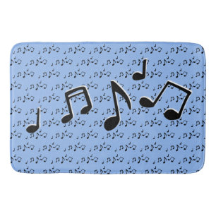 Musical Notes Design Shower Curtain Bath Mat