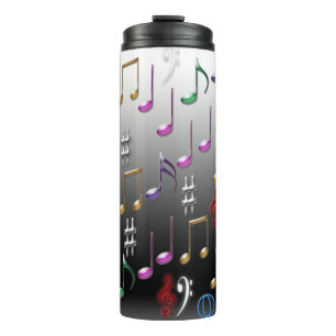 Musical notes design thermal tumbler