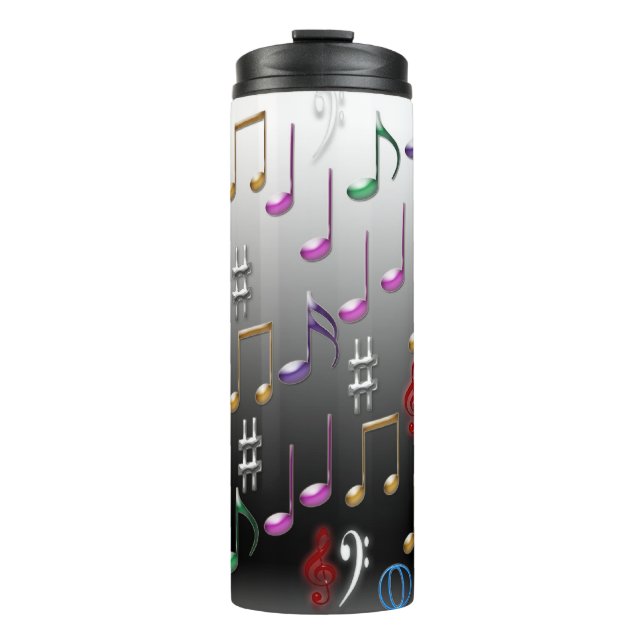 Musical notes design thermal tumbler (Front)
