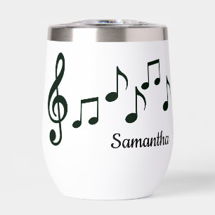 Musical Notes Design Thermal Wine Tumbler