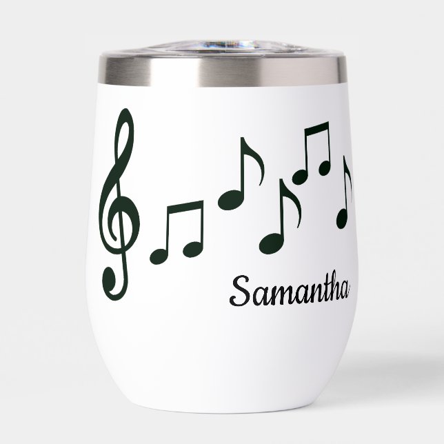 Musical Notes Design Thermal Wine Tumbler (Front)