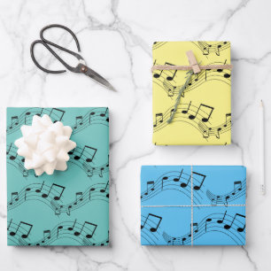Musical Notes Design Wrapping Paper Sheet
