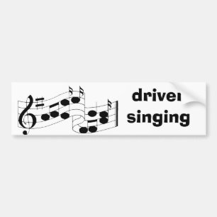 musical notes, driver singing bumper sticker