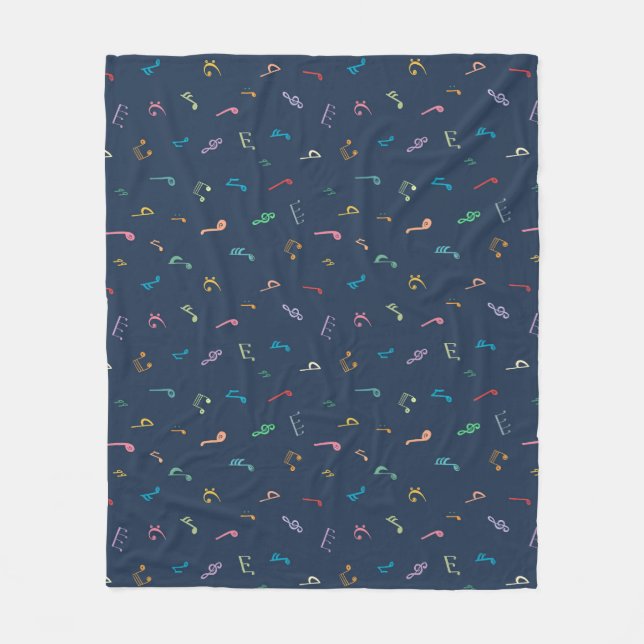 Musical notes  fleece blanket (Front)