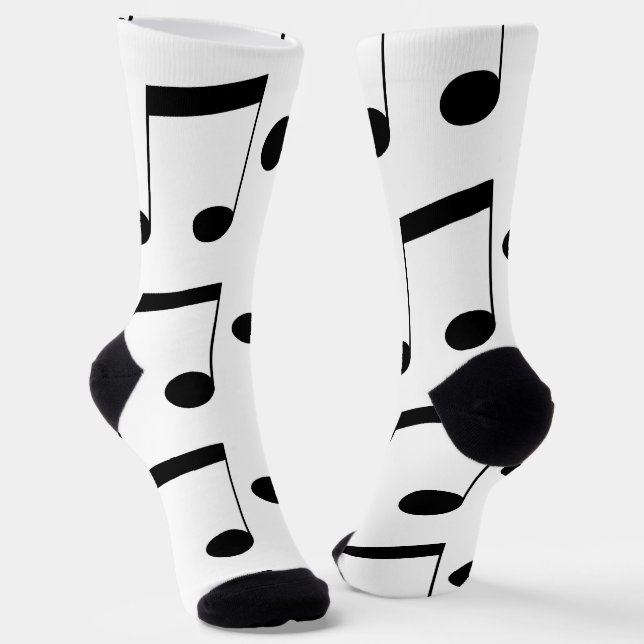 Musical Notes, Full Print Crew Socks (Angled)