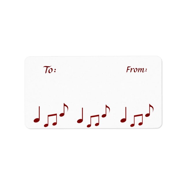 Musical Notes Gift Sticker Tag (Front)